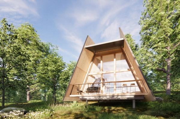 日本小房子採用蜂窩狀框架，讓客人沉浸在大自然中