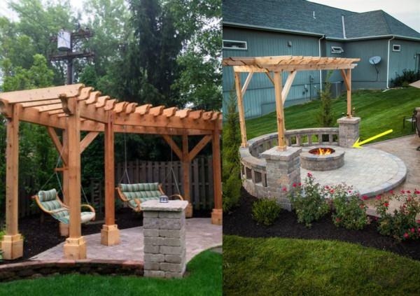 要有院子一定這麼裝，紅磚鋪圓形休閒區，冬夏都能用，重點不過時