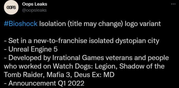《生化奇兵 4》爆料：名稱為《生化奇兵：隔離》，明年一季度發售