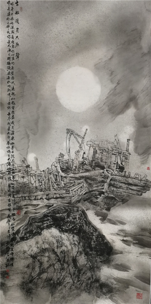 海濤明月古船情:著名畫家周祖光古船寫生記略 海濤明月古船情:著名畫家周祖光古船寫生記略