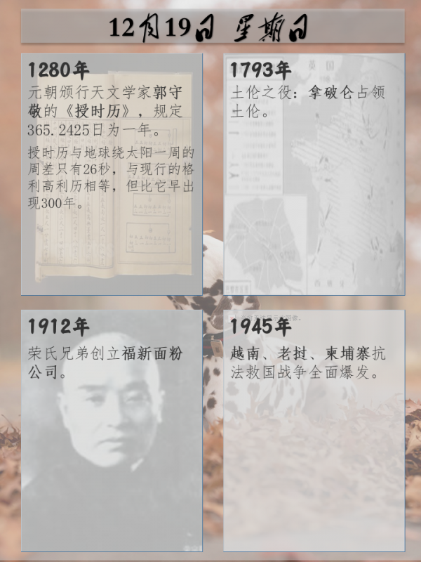 歷史上的今天｜12月19日——星期日