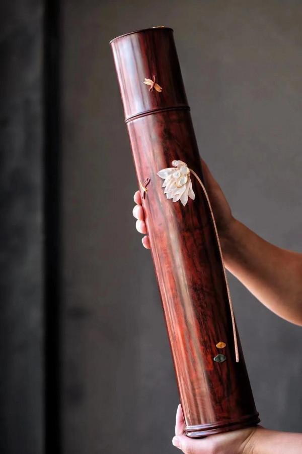 傳家寶來了！小葉紫檀百寶嵌·富貴和美畫筒