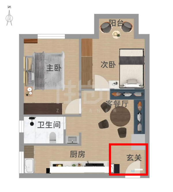 拆掉客廳改兩居，46㎡墨綠小家更高階，愛了