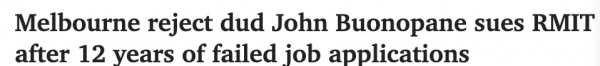澳男12年無數次申請RMIT工作被拒, 郵件轟炸大罵, 被拉黑後狀告學校