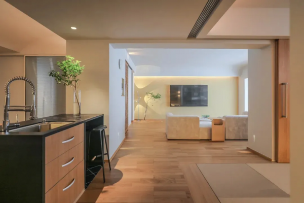 158㎡日式住宅風，雙玄關、洄游動線