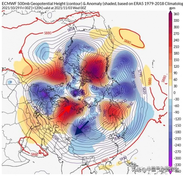 因為北美的這場暴風雨，拉尼娜確認後的首場寒潮，正若隱若現