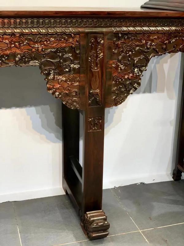 寮國大紅酸枝（交趾黃檀）中堂十二件套、鑑賞