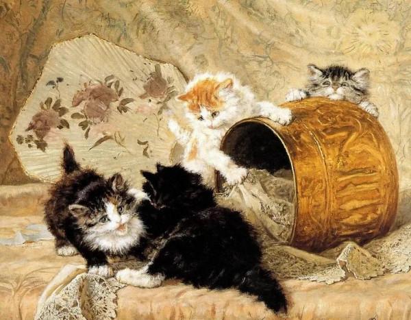 100年前她畫了超多貓，姿態萬千，惟妙惟肖