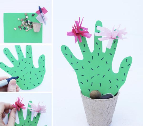 幼兒園級手工┃手印仙人掌,辦公室桌面的小裝飾 幼兒園級手工┃手印仙人掌,辦公室桌面的小裝飾