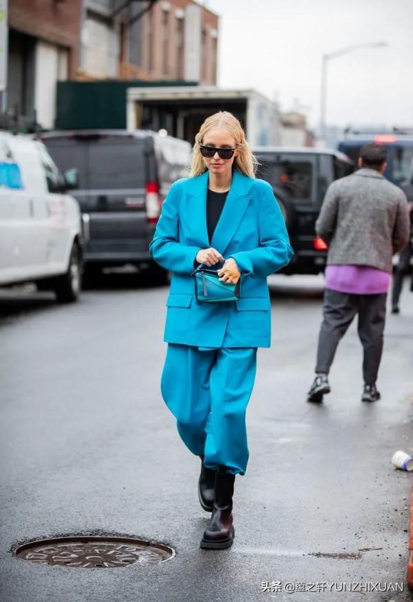 秋冬穿藍色也太好看了吧