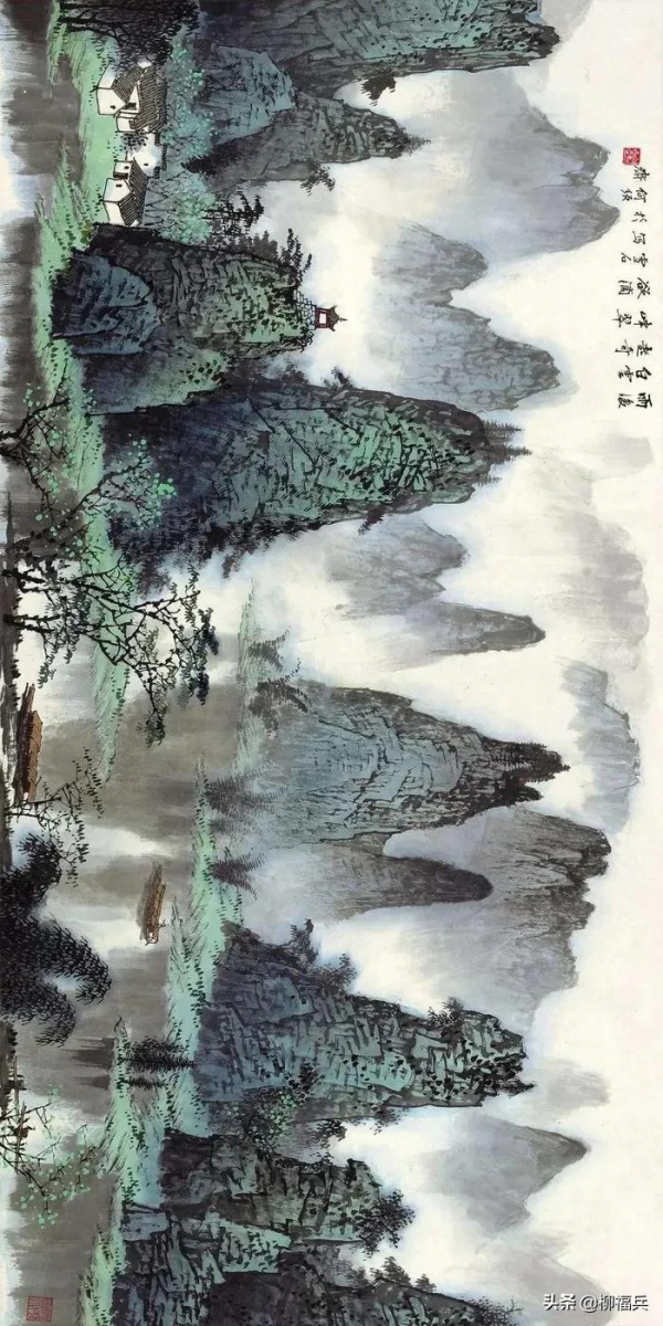 名家山水畫《積翠圖》欣賞 名家山水畫《積翠圖》欣賞