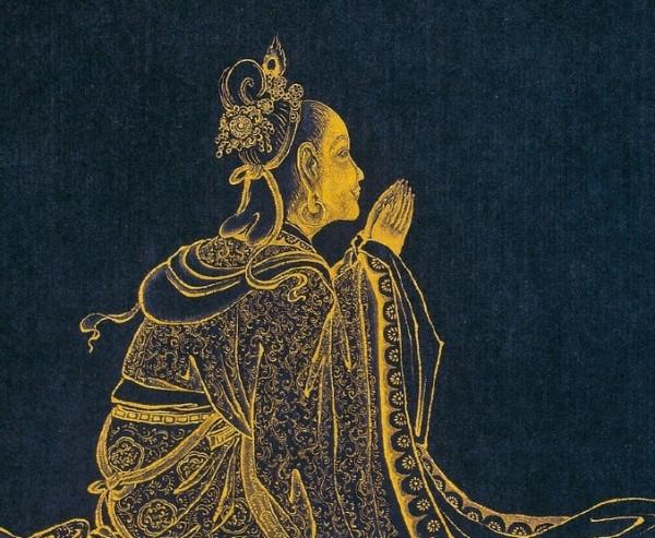 300年前的一張古畫，佛祖疑似顯靈下凡，用純黃金畫的無量壽佛