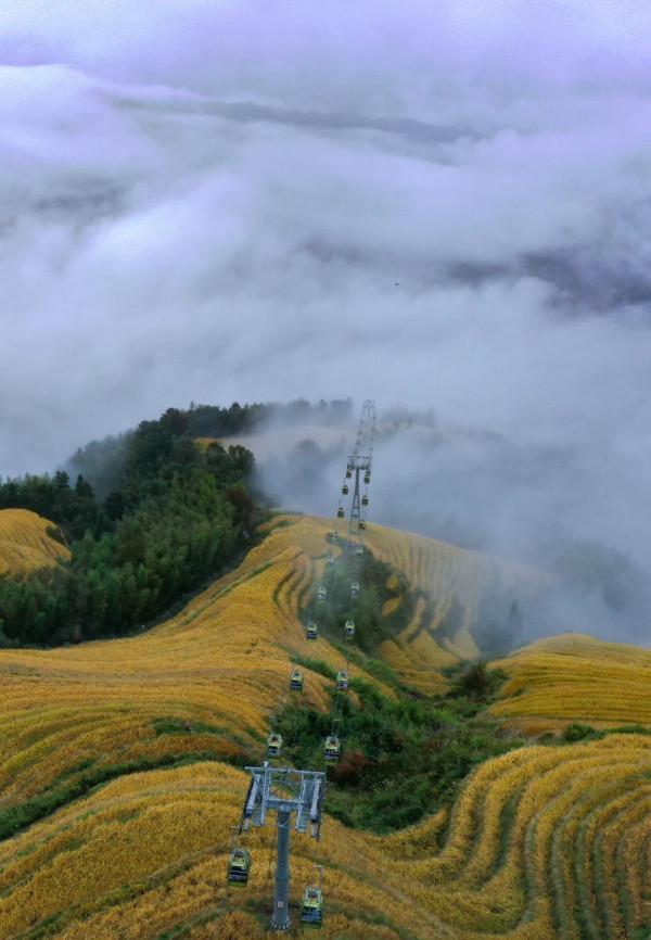 廣西龍脊梯田:雨後雲霧如畫 廣西龍脊梯田:雨後雲霧如畫