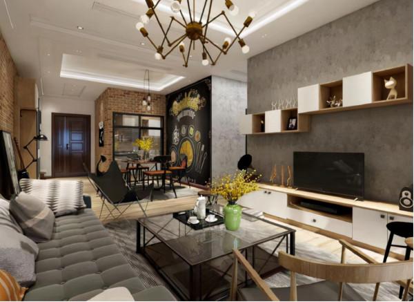 75㎡ 小戶型工業風，文化磚、塗鴉牆彰顯懷舊文化，文藝範滿分