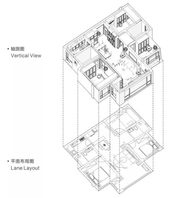 深藍色床頭背景牆搭配深木色床，溫馨又舒適，還有一種復古感