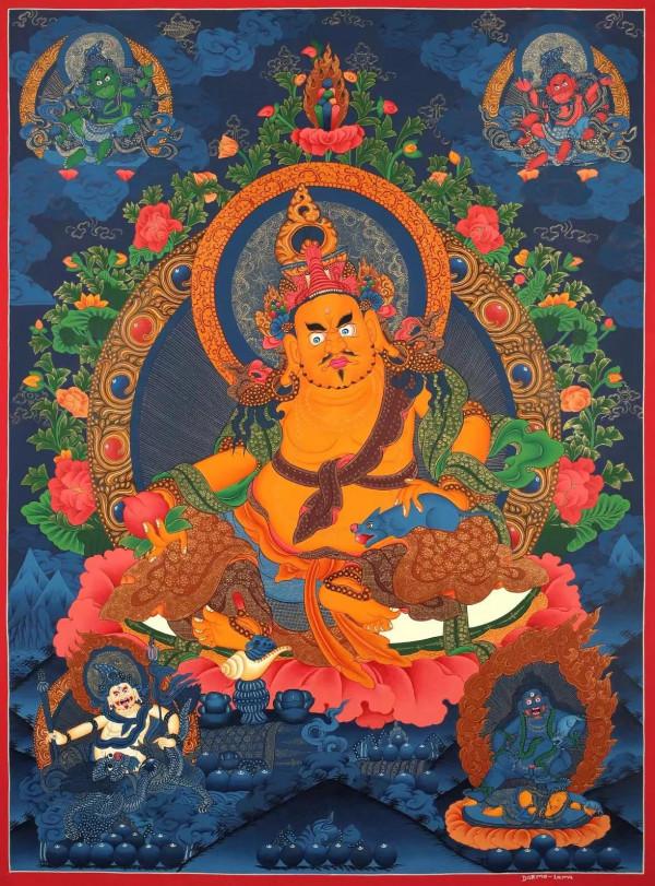 頂級五部財神唐卡,一起欣賞一下 頂級五部財神唐卡,一起欣賞一下