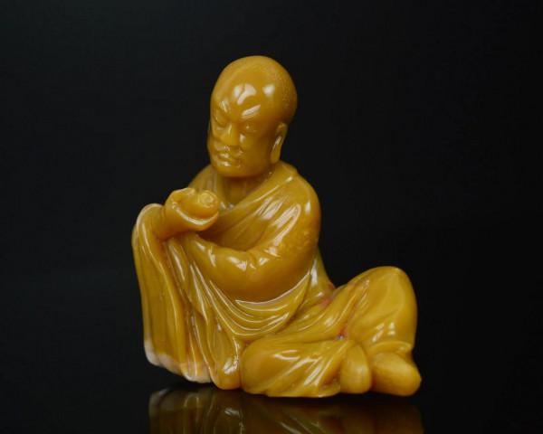 壽山石 老性 黃杜陵石 羅漢 人物擺件 精品收藏