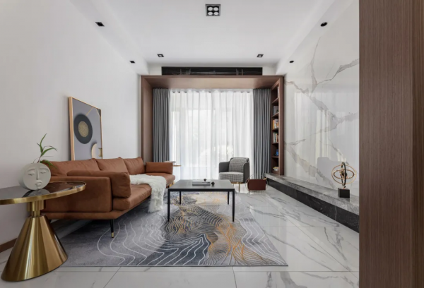 120平三室輕奢風格，全鋪大理石電視牆，餐廚原木設計，精緻氣派