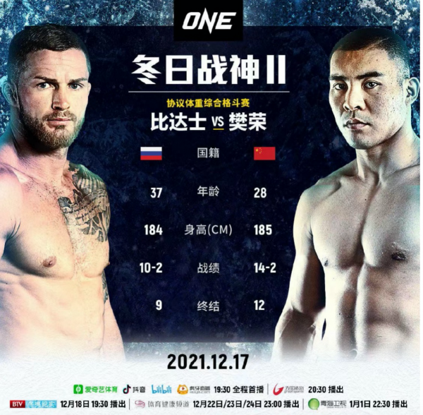 “ONE：冬日戰神II”今晚開戰，世界名將扎堆出場