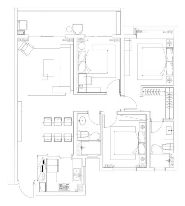 129㎡現代輕奢，自然舒適的中性色，華麗精緻的檔次