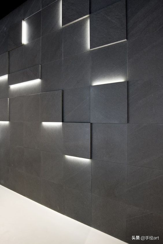 充滿燈光藝術的牆面