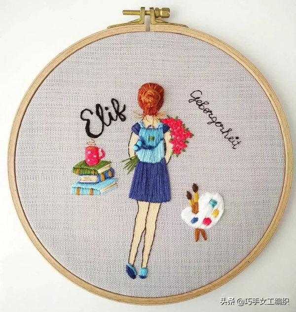 像真發一樣可以編的髮型都能繡出來，如此立體的繡法怎麼能錯過