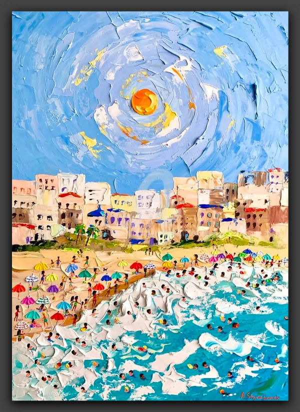 藝術｜用調色刀作畫，畫裡有你愛的皚皚白雪與朵朵浪花