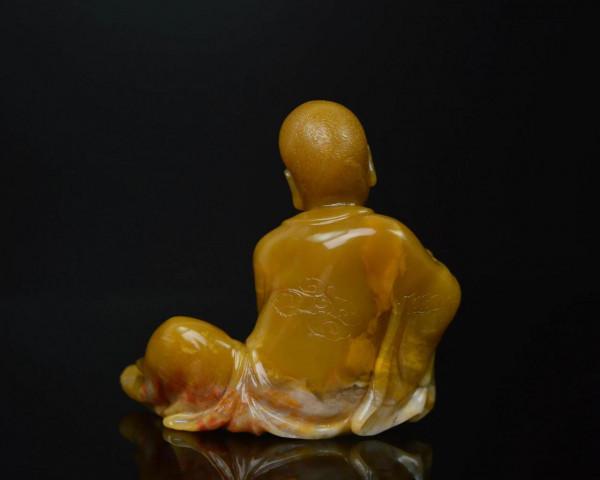 壽山石 老性 黃杜陵石 羅漢 人物擺件 精品收藏