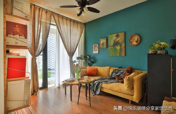 小空間的色彩大運用 用復古綠打造44㎡溫馨撞色小屋