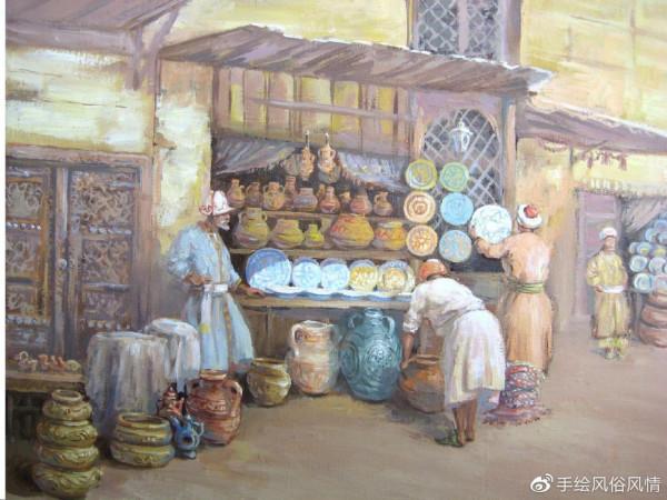古絲綢之路-哈薩克風俗畫欣賞