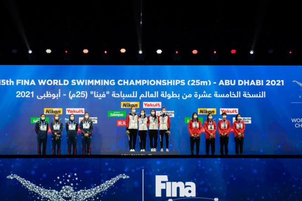 游泳——阿布扎比短池世錦賽:中國隊奪得女子4×200米自由泳接力銅牌 游泳——阿布扎比短池世錦賽:中國隊奪得女子4×200米自由泳接力銅牌