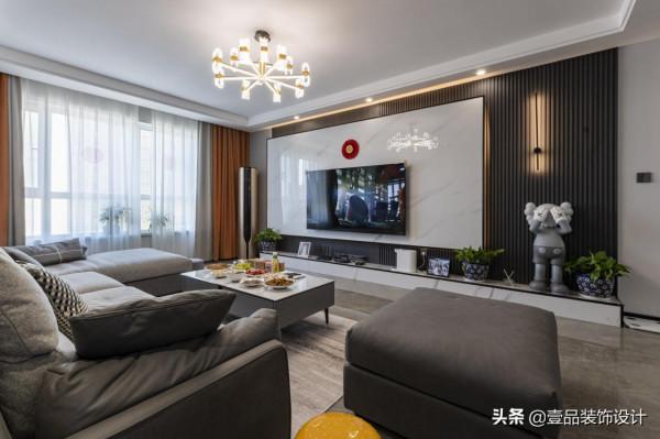 105m²現代簡約婚房，看完工效果，一眼就愛上