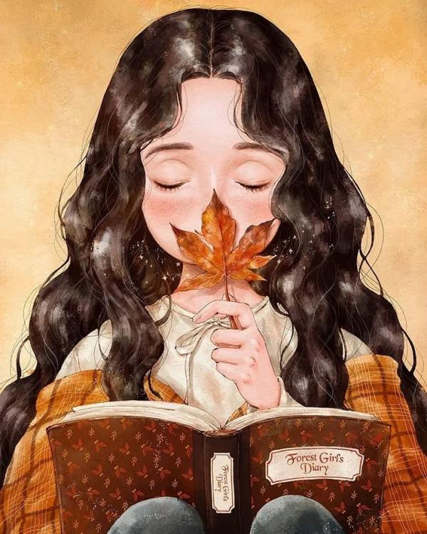 每日插畫｜aeppol的治癒系森林少女日記，休息一會兒再走也沒關係