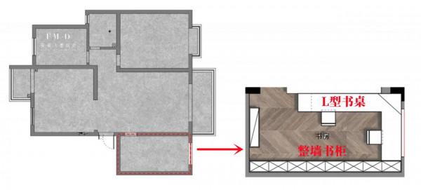 沙發牆拆掉一半,保留85公分高,打通客廳和書房成“理想大橫廳” 沙發牆拆掉一半,保留85公分高,打通客廳和書房成“理想大橫廳”