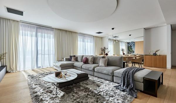 173㎡複式，全屋木飾面、大理石、燈帶做裝飾，奢華但不“壕”