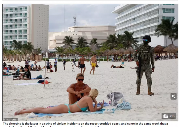 墨西哥坎昆突爆槍擊 5男子衝向海灘狂開槍 人們瘋狂尖叫逃命