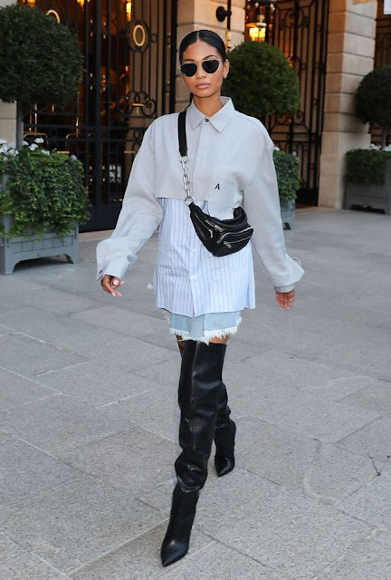 KURT GEIGER VITA 黑色皮革高筒靴