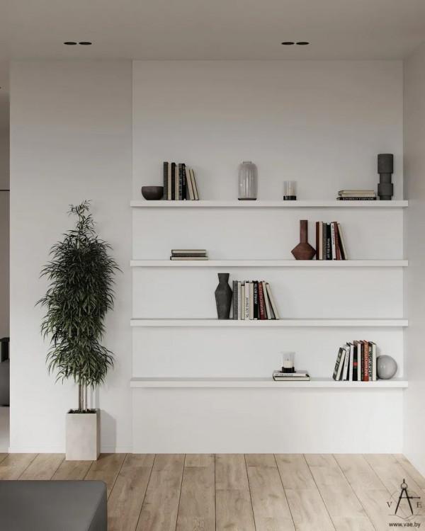 灰白色+原木，不失氣質的靜雅