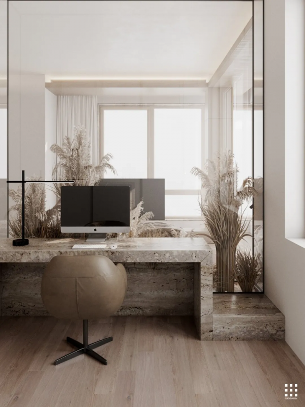 62㎡水泥灰+原木，溫暖舒適