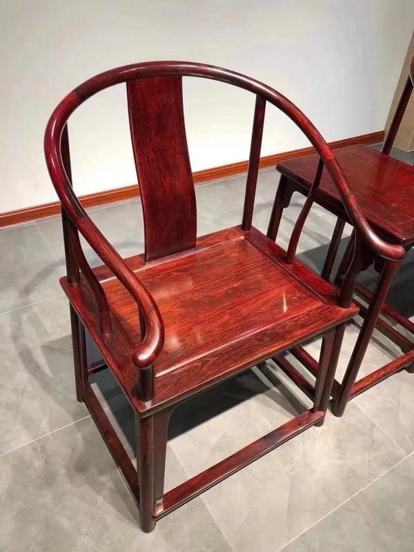 印度小葉紫檀（檀香紫檀）全老料素圈椅三件套