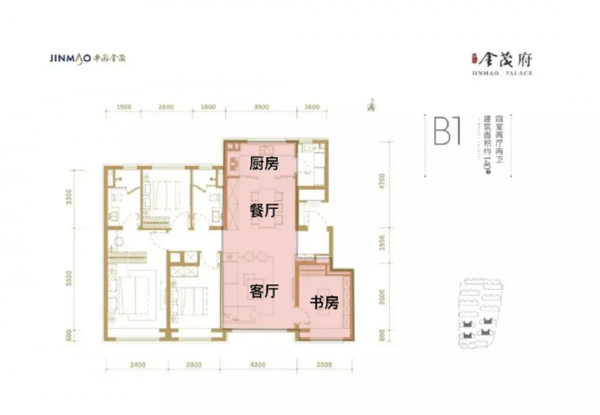西五環、四開間，僅需700萬，上車金茂府