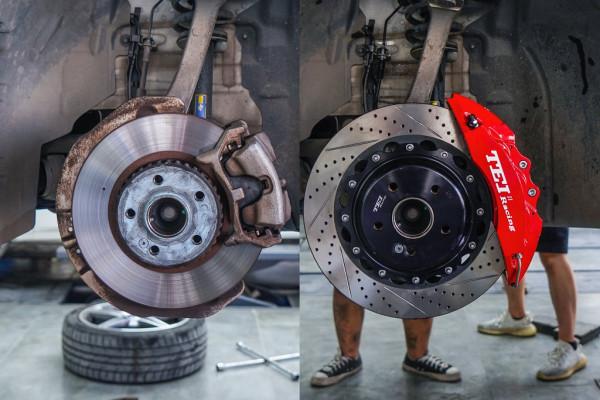 剎車卡鉗，賓士C200L改裝TEI Racing P60ES街道效能剎車卡鉗套裝