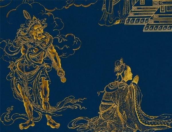 300年前的一張古畫，佛祖疑似顯靈下凡，用純黃金畫的無量壽佛