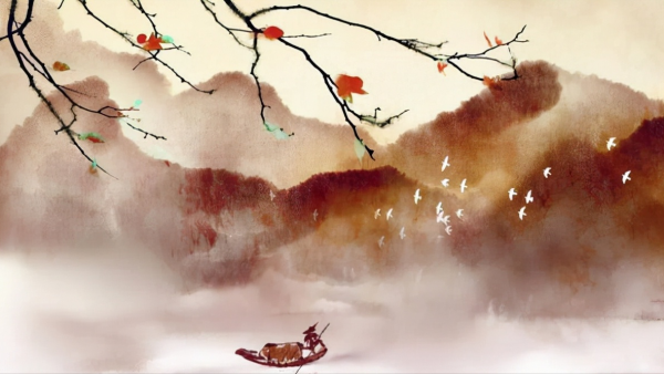 秋色深深盡蕭瑟，誰怕？一蓑煙雨任平生，亦念秋涼