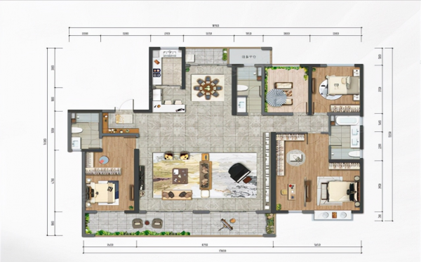 240平米奢華大平層戶型，大橫廳和超級主臥亮眼了