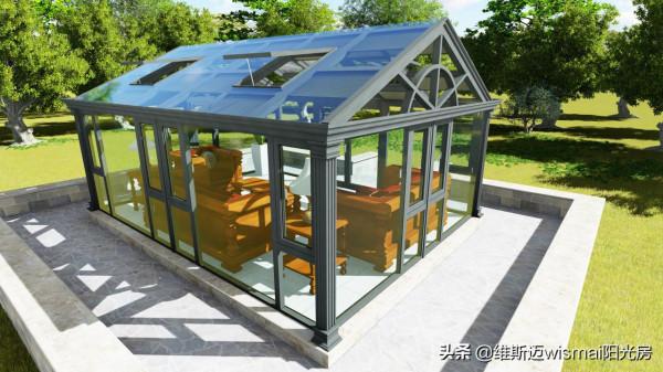 一組高畫質精品人字頂陽光房動畫效果圖賞析