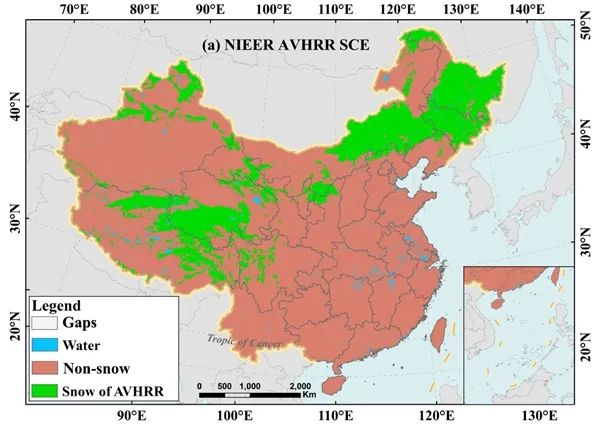 中國長時間序列積雪面積遙感產品資料集釋出