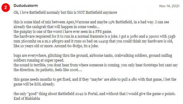 《戰地2042》M站遭使用者差評轟炸 玩家稱這已不是戰地 《戰地2042》M站遭使用者差評轟炸 玩家稱這已不是戰地