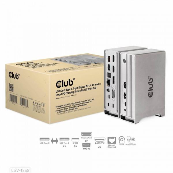 Club 3D 推出大型 USB Gen2 擴充套件塢：14 個輸出介面