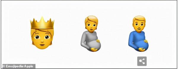 蘋果iOS 15.4更新的37個表情中，一個懷孕的男人出現在了iphone上